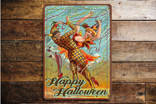 Happy Halloween Jesters | Metal Vintage Wall Sign