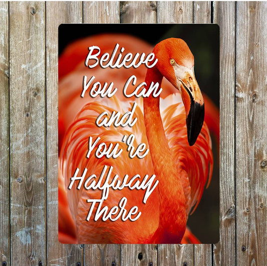 Flamingo Motivational dreams art | Metal Sign Plaque