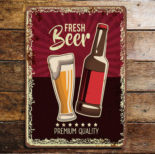 Fresh Beer premium Quality | Metal Wall Sign Plaque