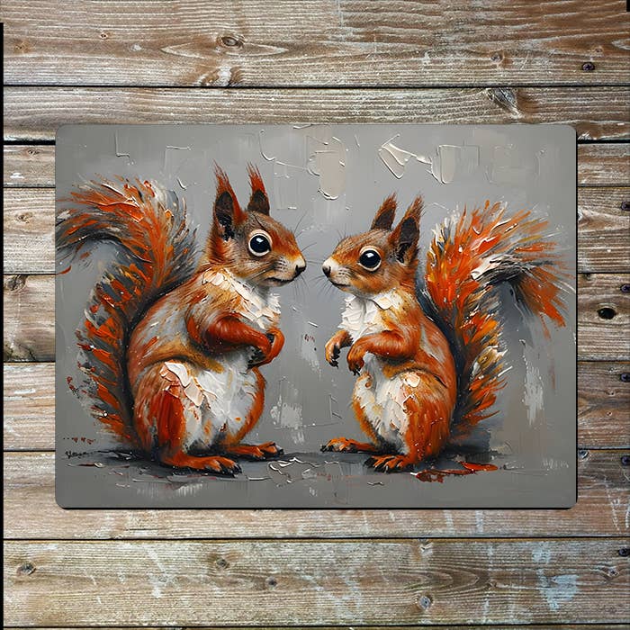 Two Red Squirrels | Metal Sign Plaque