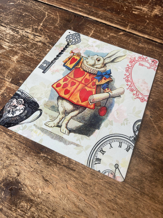 Alice in wonderland, White Rabbit | Metal Wall Sign