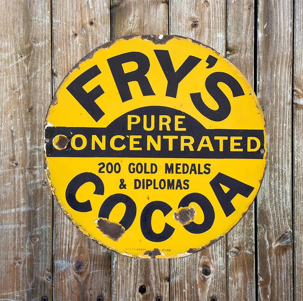 Fry's Coca Pure Concentrated Circle Metal Sign