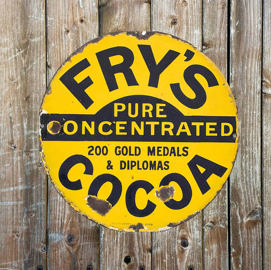 Fry's Coca Pure Concentrated Circle Metal Sign