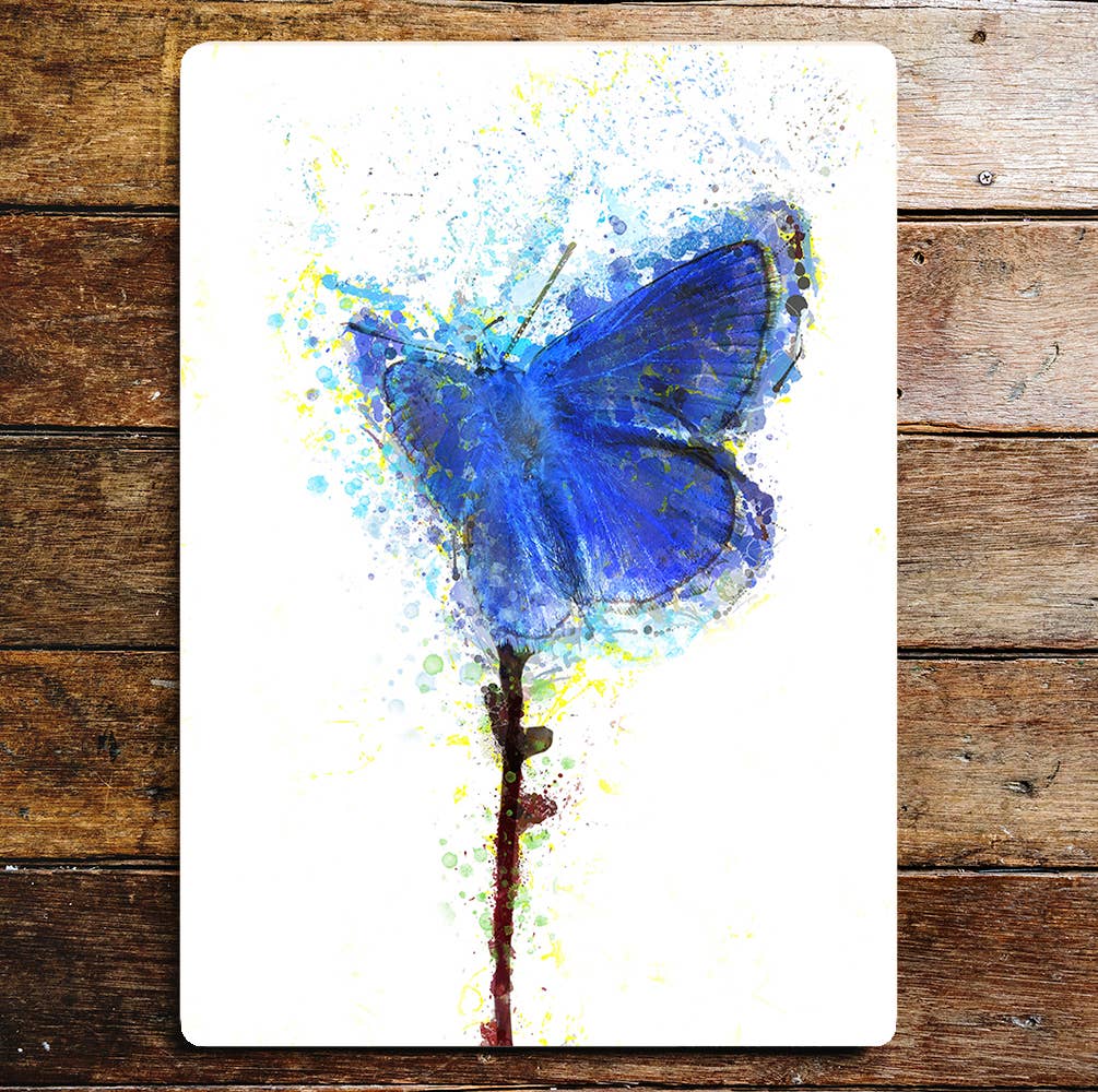 Colourful Watercolour Purple Butterfly | Metal Sign Plaque