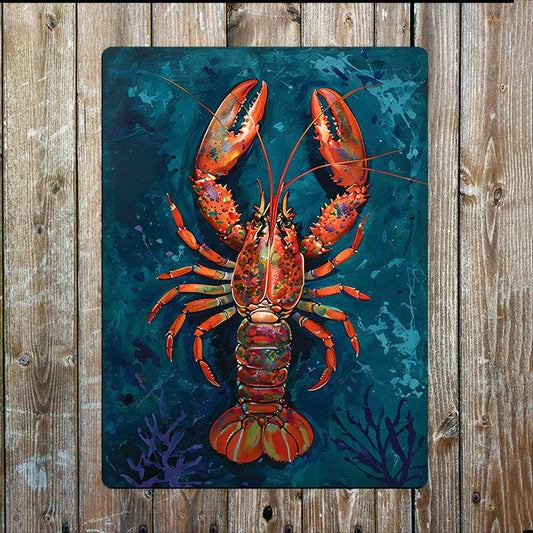 Vibrant Lobster Rich Colours | Kitchen | Metal Sign Plaque