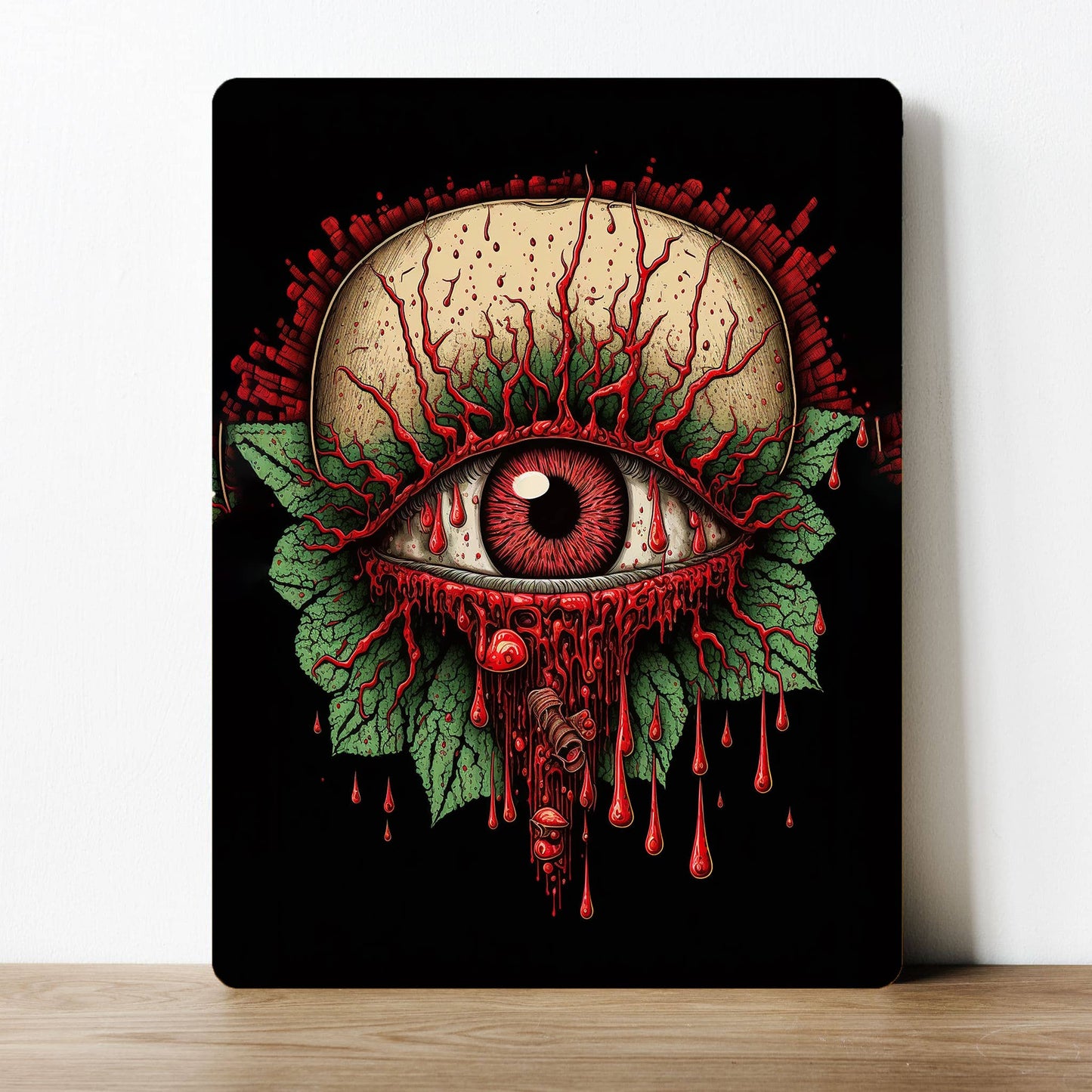 Gothic Dark Fantasy Bleeding Eye | Metal Sign Plaque
