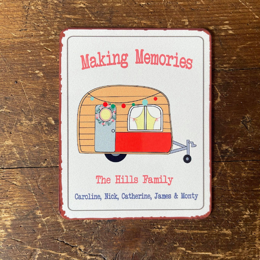 Family Caravan Making Memories Custom | Metal Sign