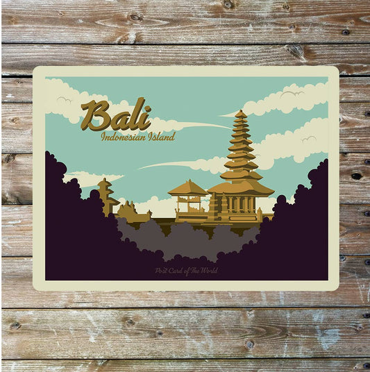 Postcard Bali Metal Sign Plaque
