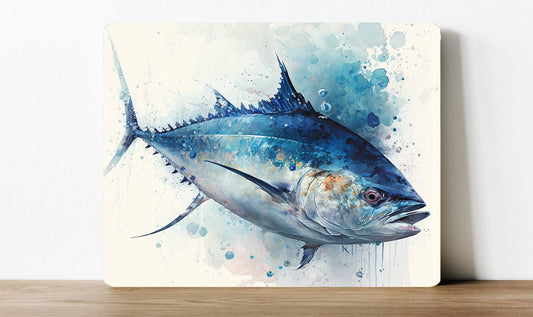 Blue Fin Tuna Galore Watercolour | Metal Sign Plaque