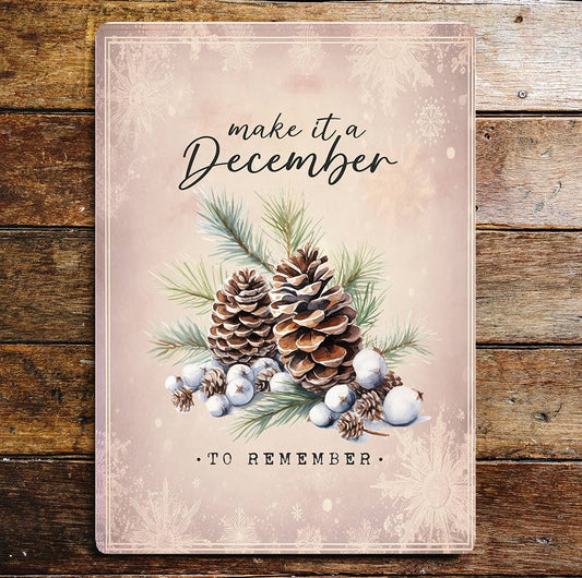 Make it December to Remember Winter | Metal Sign Plaque