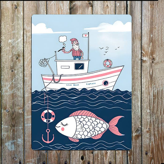 Fishing Boat Fish Seaside Sea Nautical | Metal Sign Plaque