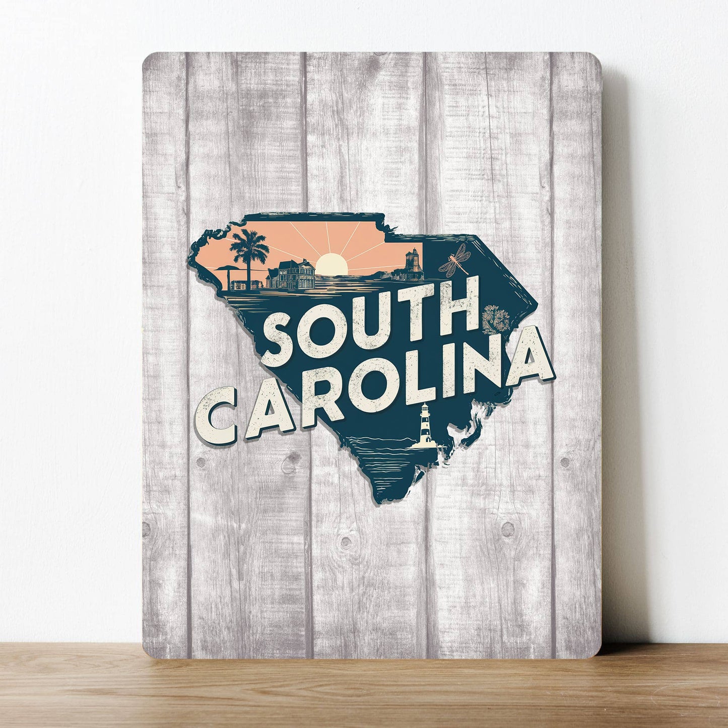 South Carolina USA Wood Metal Sign Plaque