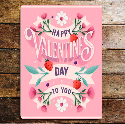 Valentines Day | Metal Sign Plaque Pink