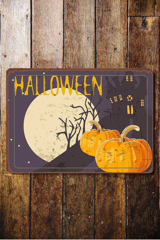 Halloween Pumpkin | Metal Vintage Wall Sign