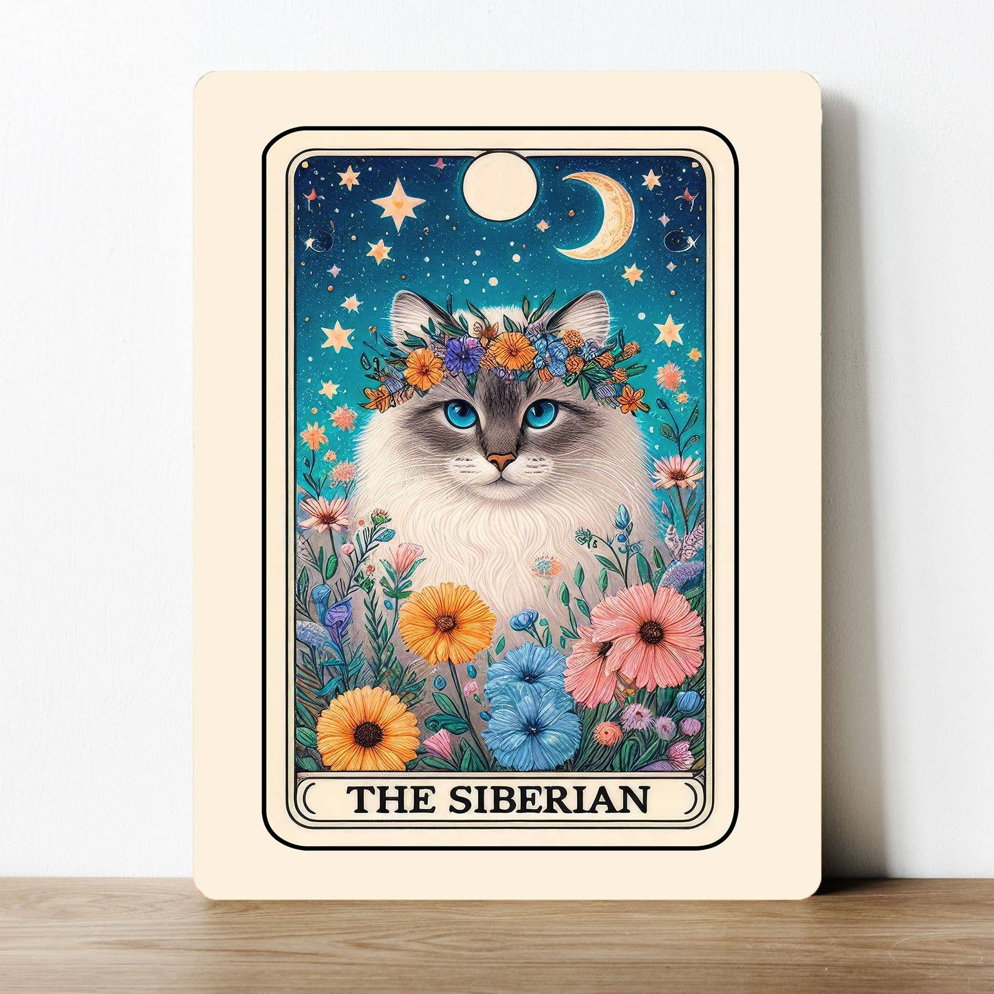 The Siberian Cat Flower Tarot | Metal Sign Plaque