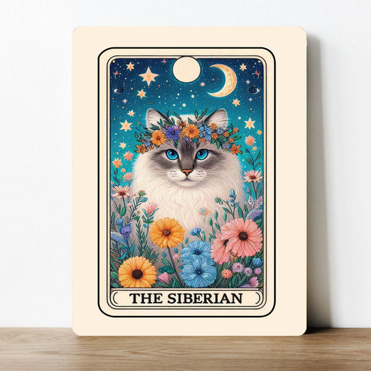 The Siberian Cat Flower Tarot | Metal Sign Plaque