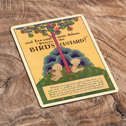 Adam and Eve Birds Custard | Metal Advertising Wall Sign