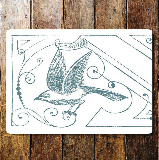 Bird Wings Pencil Drawing | Metal Wall Sign Plaque