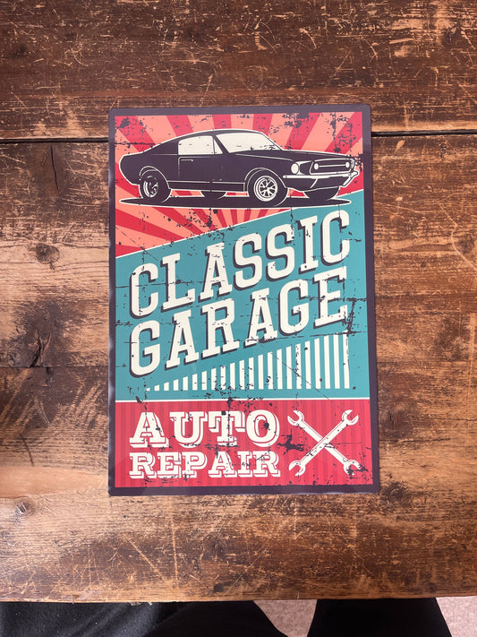 Classic Garage Auto Repair | Metal Retro Wall Sign