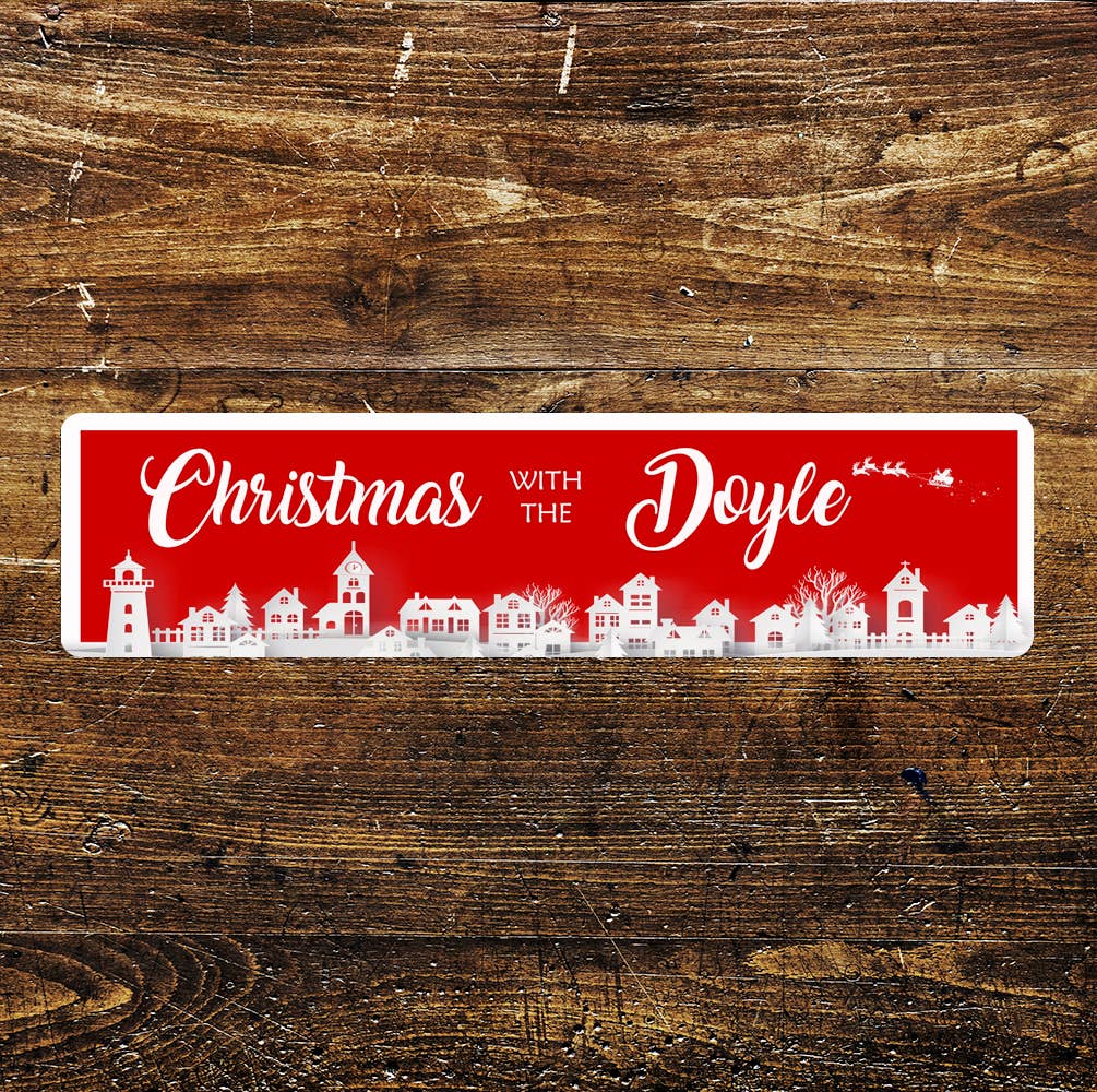 Christmas Sign Custom Metal Long Sign Plaque
