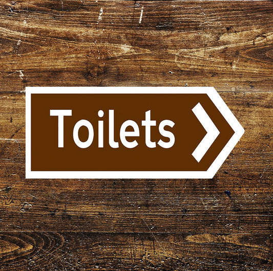 Toilets Directions Notice Right | Metal Sign