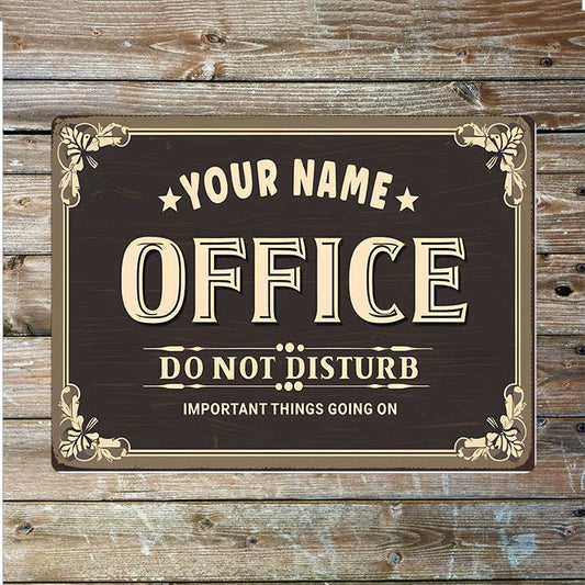 Office Not Disturb Name Custom Personalised | Metal Wall Sign