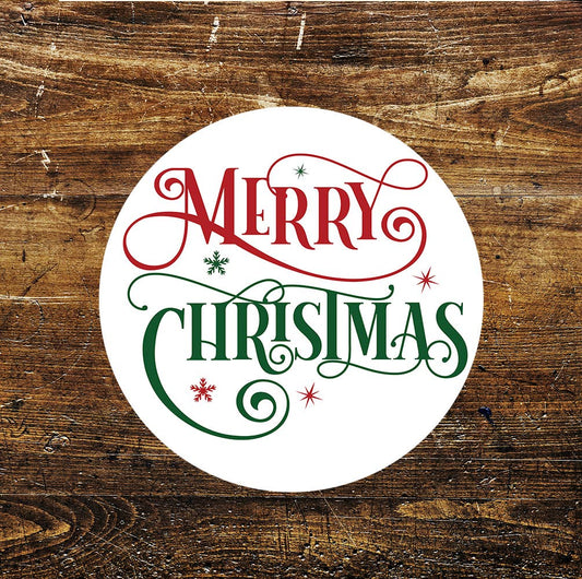 Merry Christmas Metal Sign Circle