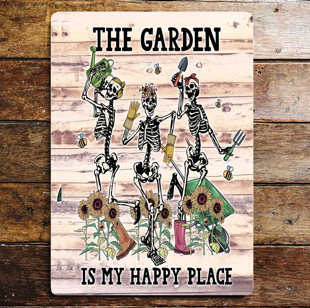 The Garden is my Happy Place Gardening Metal Sign Plaque