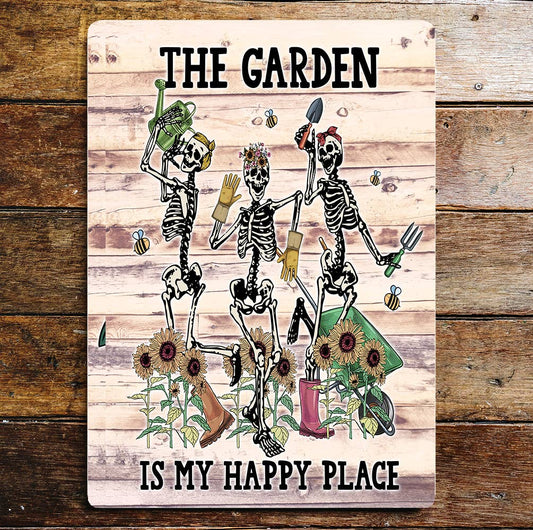 The Garden is my Happy Place Gardening Metal Sign Plaque