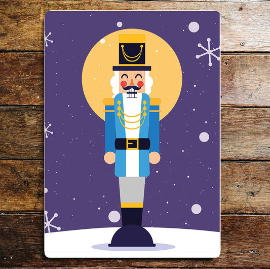 Purple Nutcracker Christmas Sign Metal Wall Sign Plaque