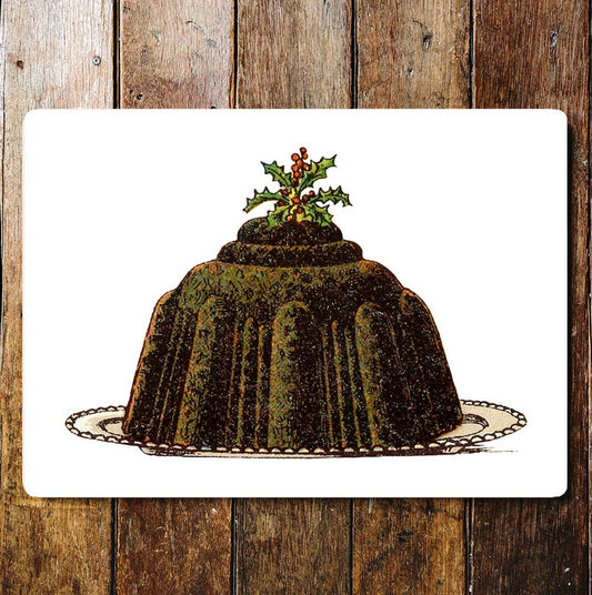 Christmas Pudding Holly Berries | Metal Sign Plaque