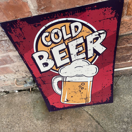 Beer Cold Bar | Metal Vintage Wall Sign