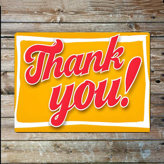 Vibrant Thank You Shop Metal Sign Plaque