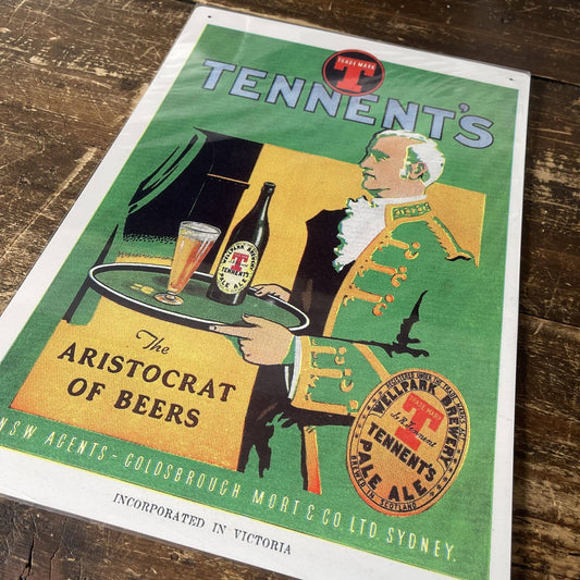 Tennents Lager beer Metal Advertising Wall Sign