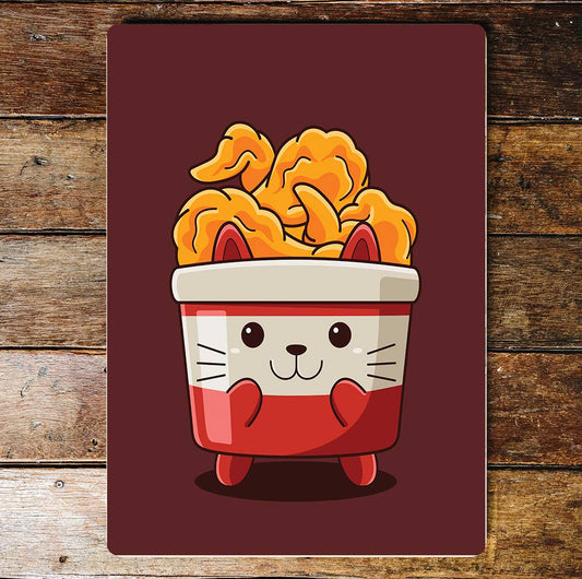 Cat Fried Chicken Food Kitchen | Metal Wall Sign