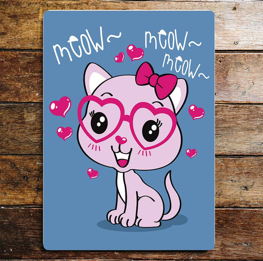 Cat Cute Love | Metal Wall Sign
