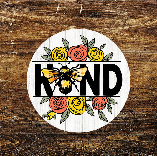Bee Kind Bee's and Roses Metal Sign