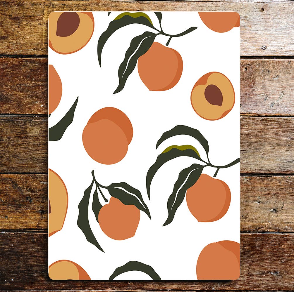 Peach pattern Kitchen Sign Metal Wall Sign Plaque