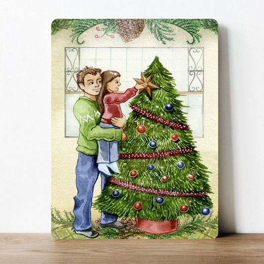 Tree Decorating Christmas | Metal Sign Plaque