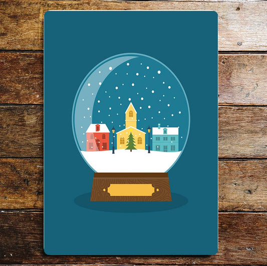 Christmas Snow Globe Art | Metal Sign Plaque