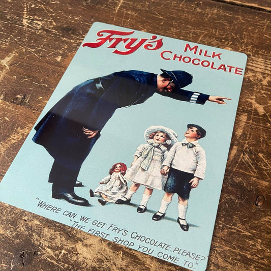 Frys Milk Chocolates Police | Metal Advertising Wall Sign