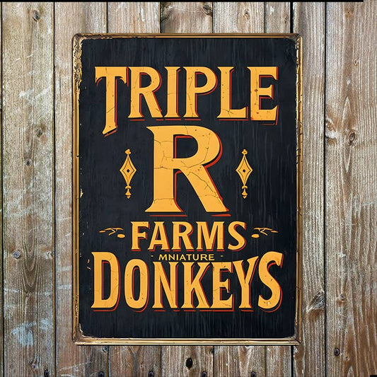 Triple R Farm Donkey Vintage Metal Sign Plaque
