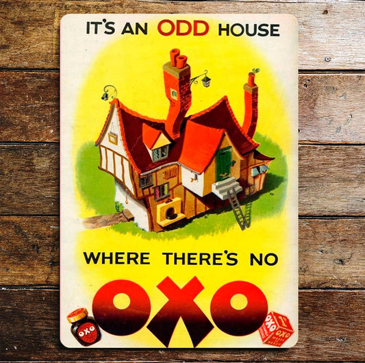 Oxo Cube It's An Odd House | Metal Sign