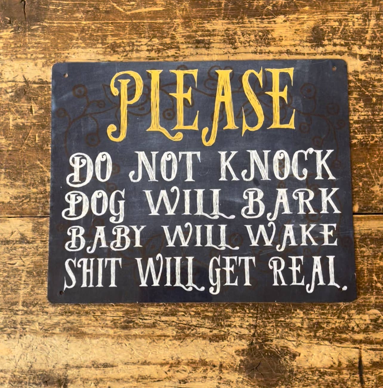 Door House Sign Please do not knock | Metal Sign