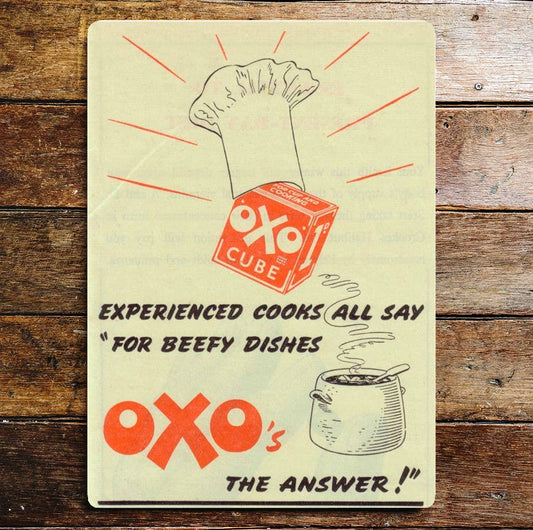 Oxo Cube for beefy dishes | Metal Sign