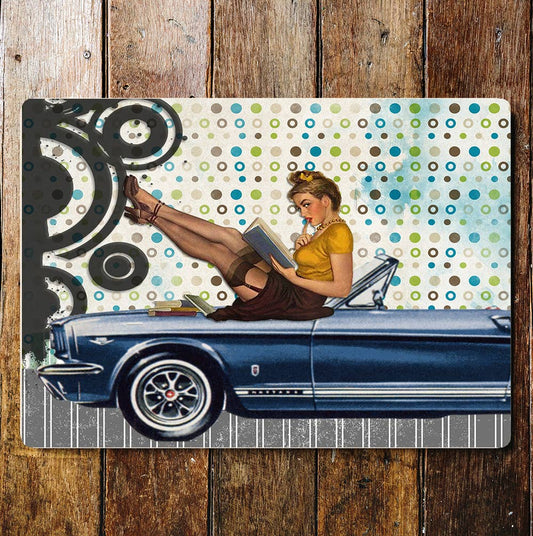 Pinup Vintage style Metal Sign Plaque
