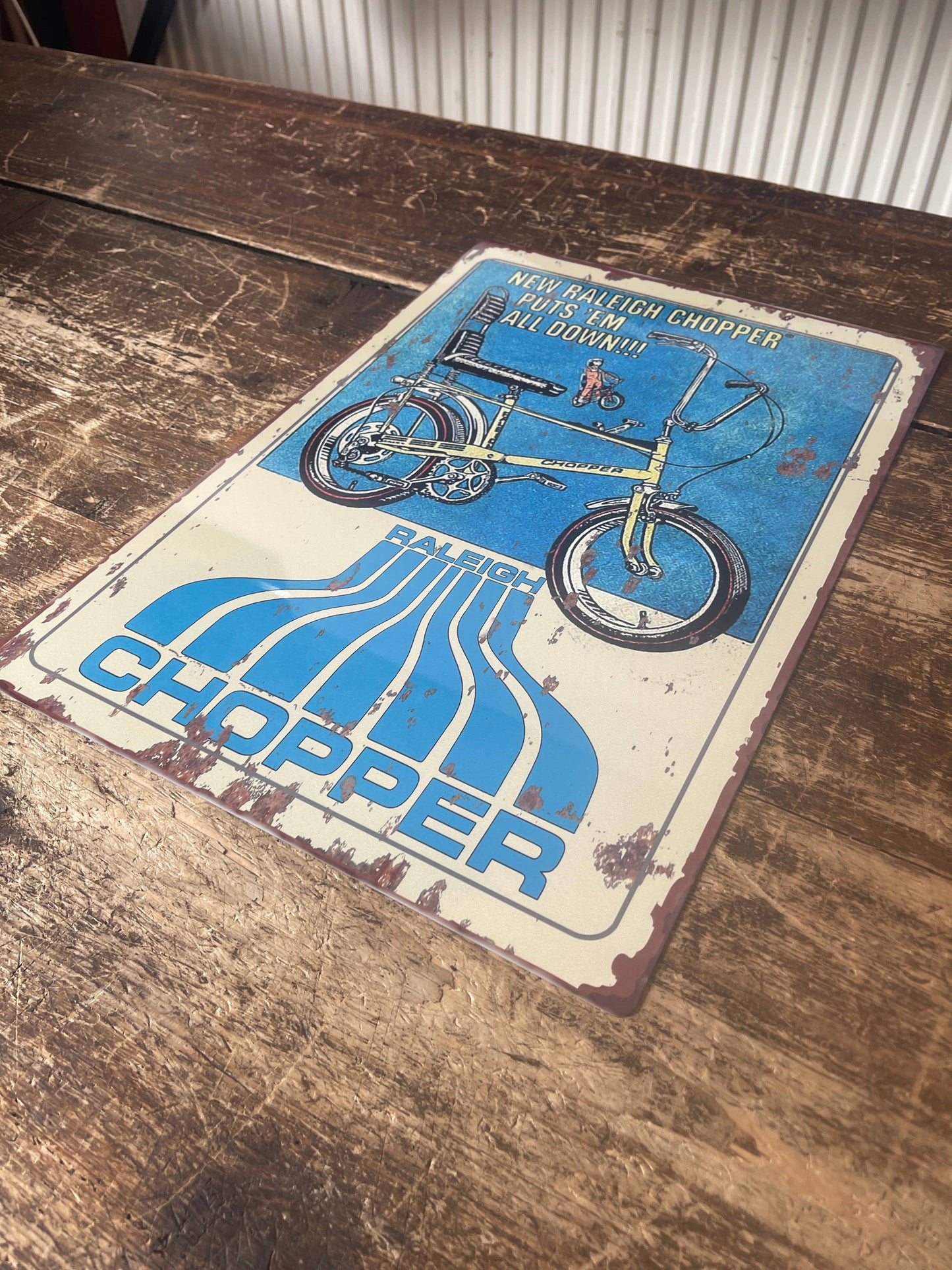 Retro Chopper Raleigh Bike Metal Sign Plaque