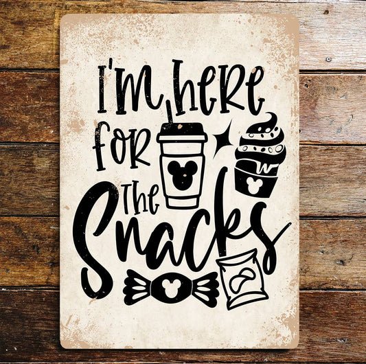Halloween i'm here for the snacks | Metal Wall Sign Plaque