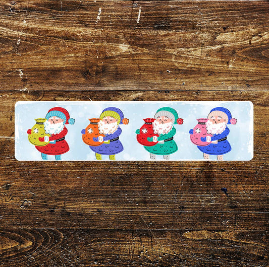 Santas Presents Christmas Sign Metal Long Sign Plaque