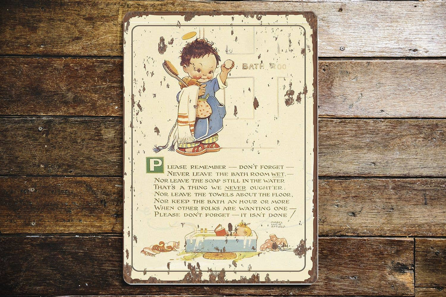 Mabel Lucie Attwell Please Remember | Metal Sign